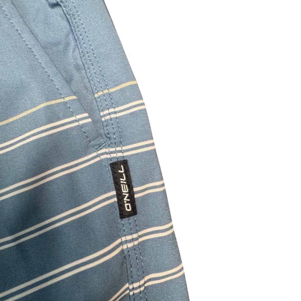 ONeill Hybrid Board Shorts Mens XXL Blue Striped Hyperdry Stretch Swim Trunks - Picture 4 of 7